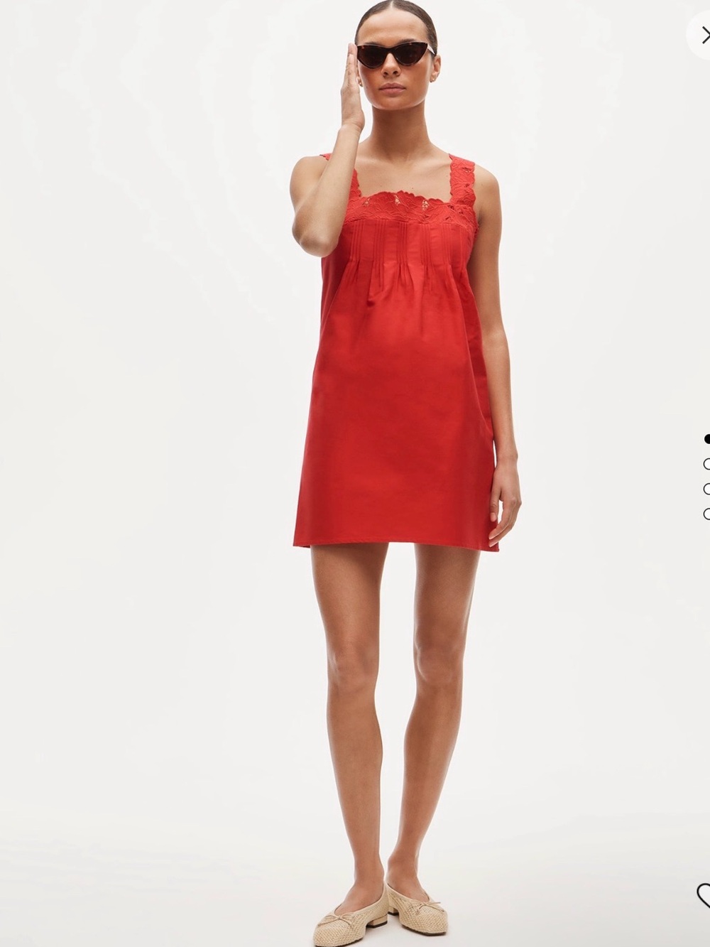 J.Crew Ondine Mini Dress Double Cotton Poplin Red Embroidered Size S $188 NWT